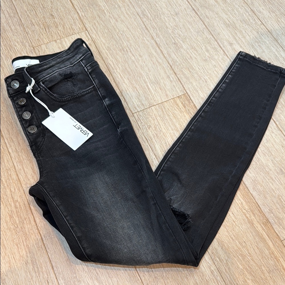 VERVET High Rise Black Skinny Jeans